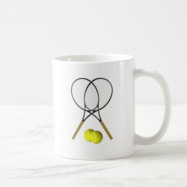 Doubles Tennis Sport Theme Coffee Mug (Right)