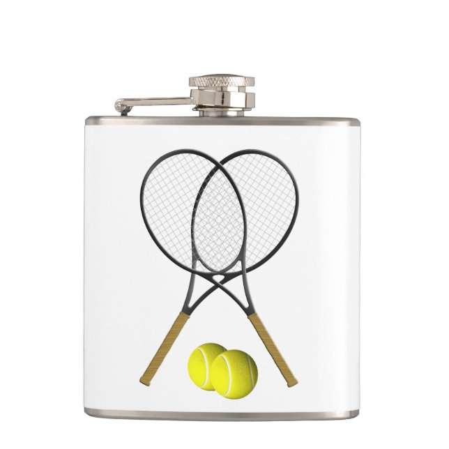 Doubles Tennis Sport Theme Flask (Front)