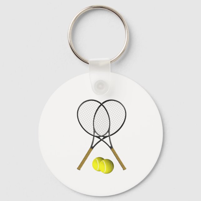 Doubles Tennis Sport Theme Keychain (Front)