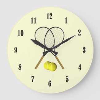 Doubles Tennis Sport Theme Large Clock