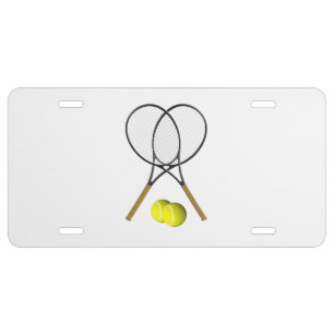 Doubles Tennis Sport Theme License Plate