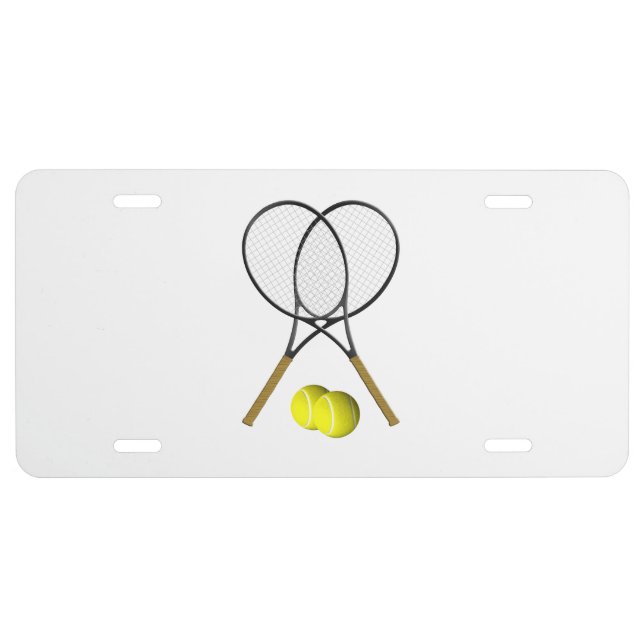 Doubles Tennis Sport Theme License Plate (Front)