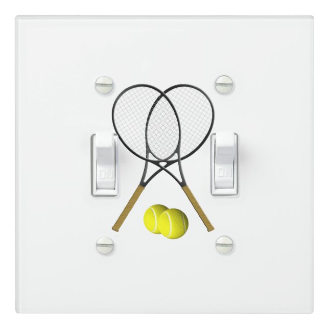 Doubles Tennis Sport Theme Light Switch Cover (In Situ)