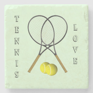 Doubles Tennis Sport Theme Personal Stone Coaster