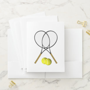 Doubles Tennis Sport Theme Pocket Folder