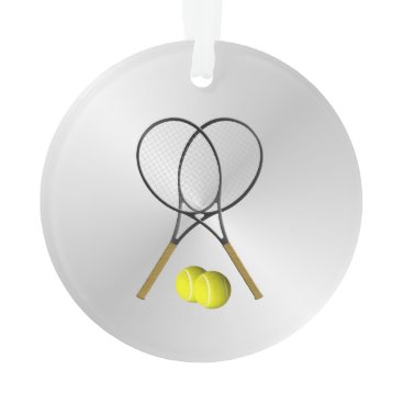 Doubles Tennis Sport Theme Silver Ornament
