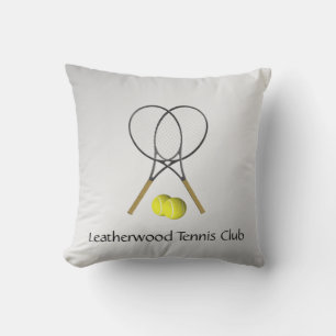 Doubles Tennis Sport Theme Silver Outdoor Pillow