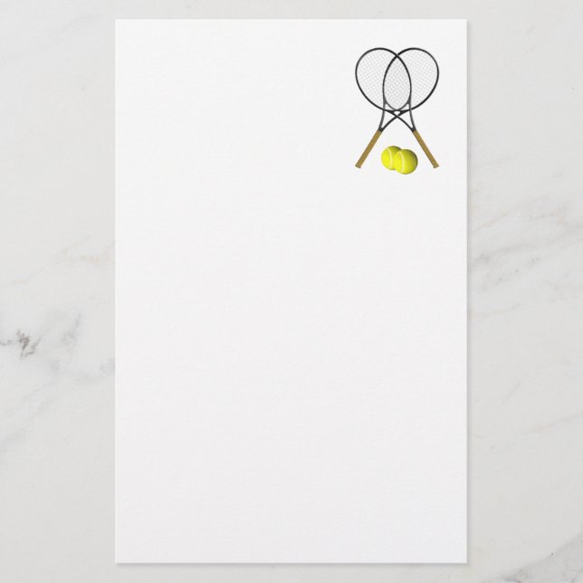 Doubles Tennis Sport Theme Stationery (Front)