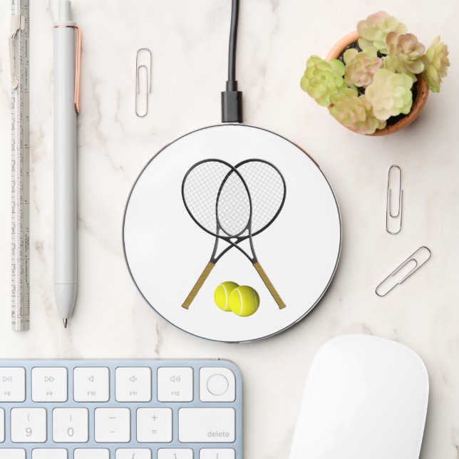 Doubles Tennis Sport Theme Wireless Charger (Desk)