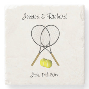 Doubles Through Life Tennis Wedding Coaster