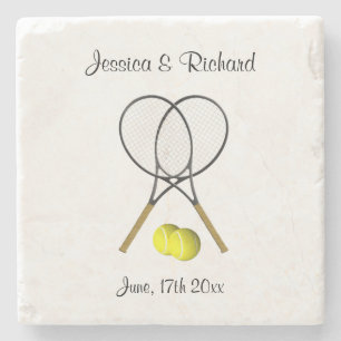 Doubles Through Life Tennis Wedding Coaster