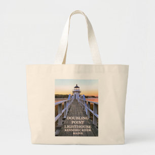 Doubling Point Lighthouse, Arrowsic Island, Maine Large Tote Bag