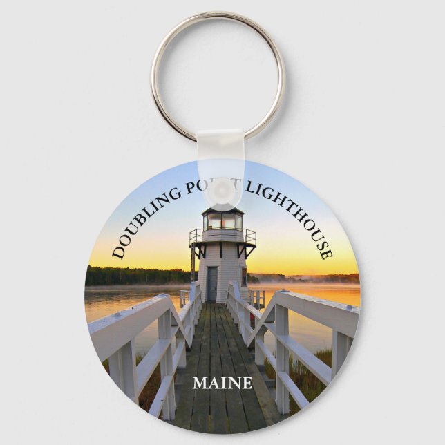 Doubling Point Lighthouse, Maine Round Keyring (Front)