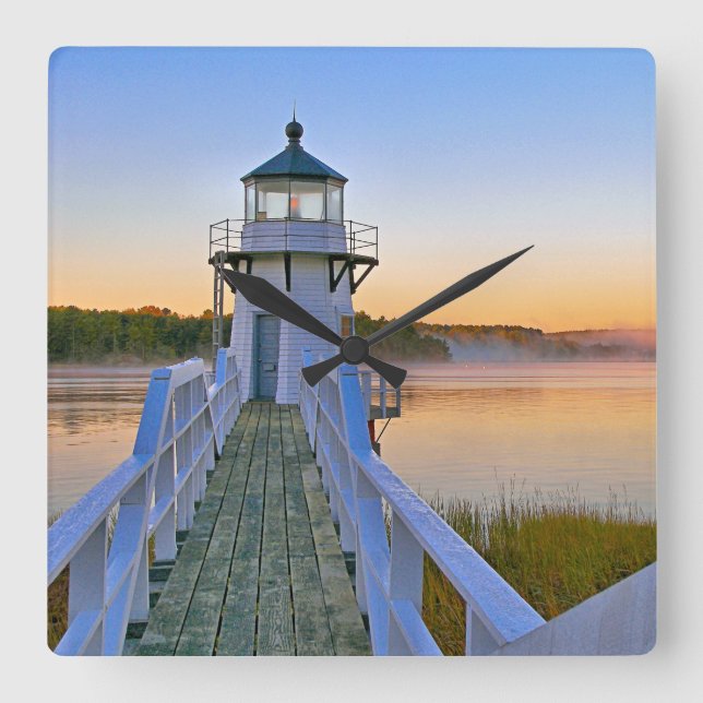 Doubling Point Lighthouse, Maine Square Wall Clock (Front)