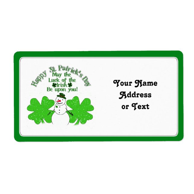 Doubly Lucky Snowman Label (Front)