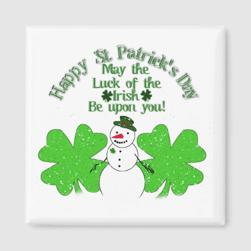 Doubly Lucky Snowman Magnet