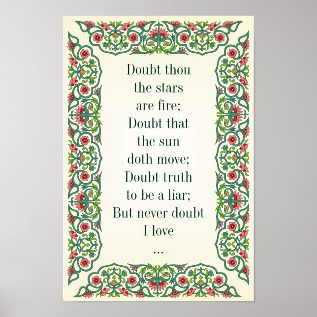 Doubt thou  the stars  are fire; Doubt that  the Poster (Front)