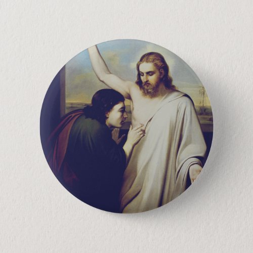 Doubting Saint Thomas by Silvestro Lega Button