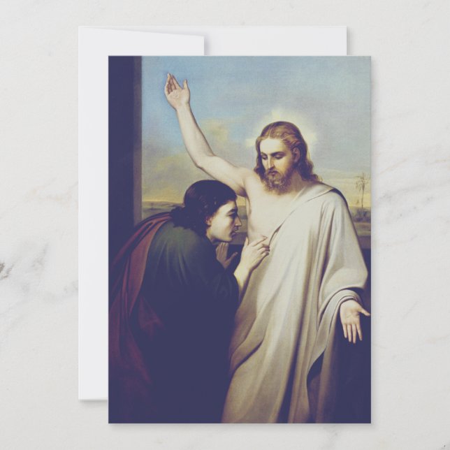 Doubting Saint Thomas by Silvestro Lega  Invitation (Front)