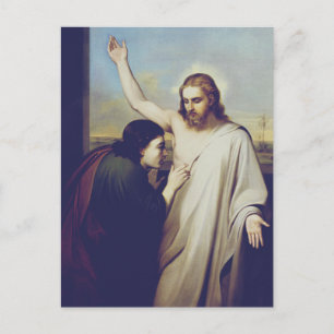 Doubting Saint Thomas by Silvestro Lega Postcard