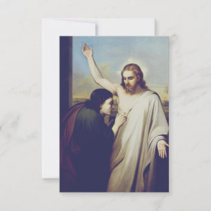 Doubting Saint Thomas by Silvestro Lega Thank You Card