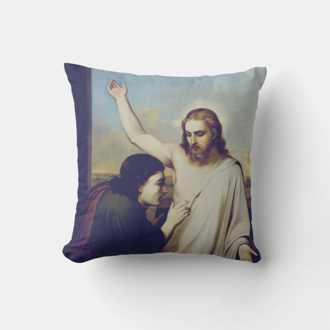 Doubting Saint Thomas by Silvestro Lega  Throw Pillow (Front)