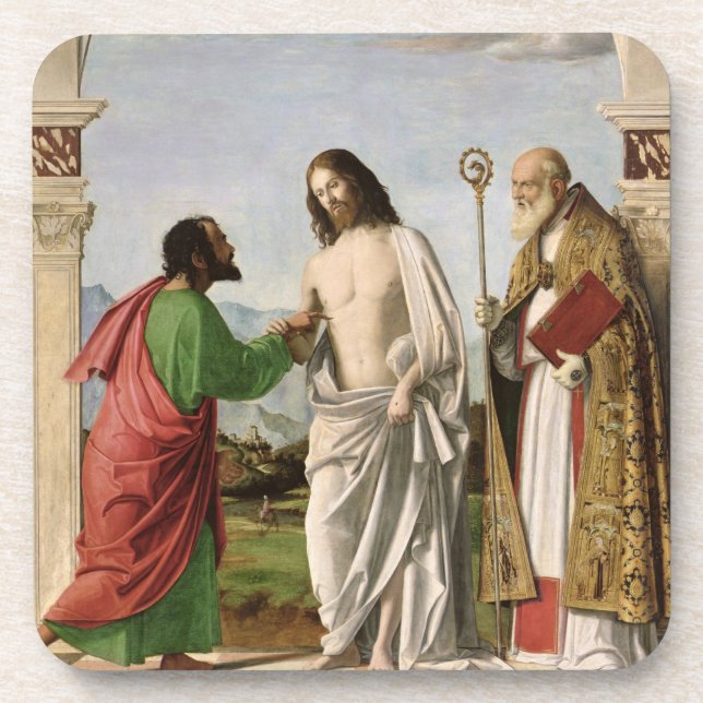 Doubting Thomas with St. Magnus, c.1504-05 Coaster (Front)