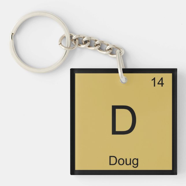 Doug Name Chemistry Element Periodic Table Keychain (Front)