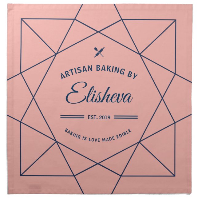 Dough Cover. Clean Lines-CORAL Cloth Napkin (Front)