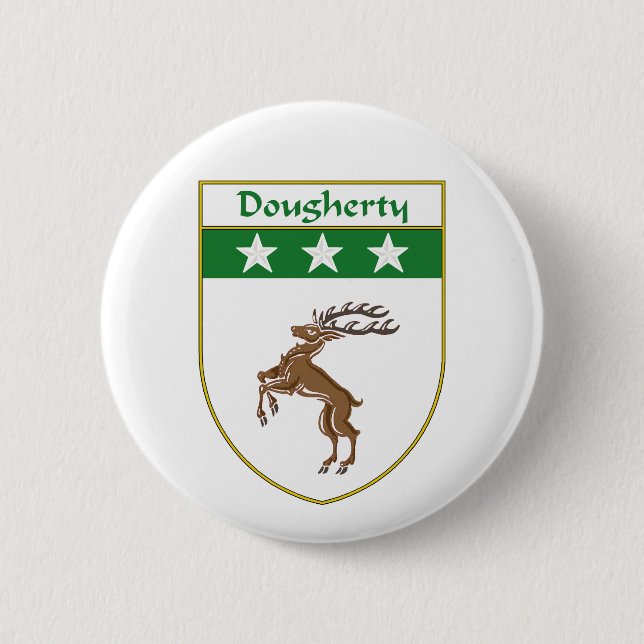 Dougherty Coat of Arms/Family Crest Pinback Button (Front)