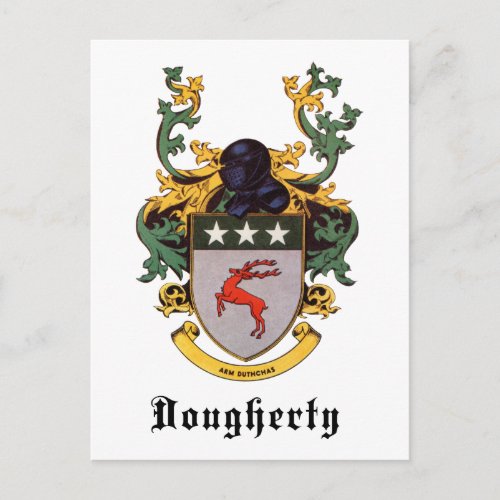 Dougherty Coat of Arms Postcard
