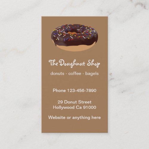 Doughnut And Bagel Shop Bakery Business Card