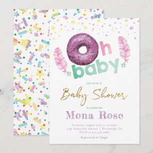Doughnut Baby Shower Colorful Invitation