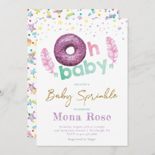 Doughnut Baby Sprinkle Colorful Invitation