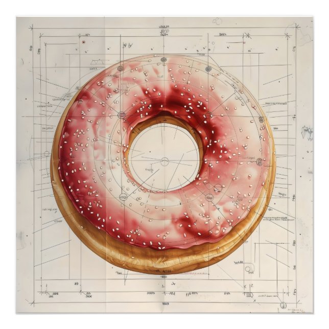 Doughnut Bakery Diagram Photo Print (Front)