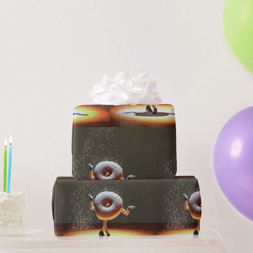 Doughnut Dancing On Stage Wrapping Paper