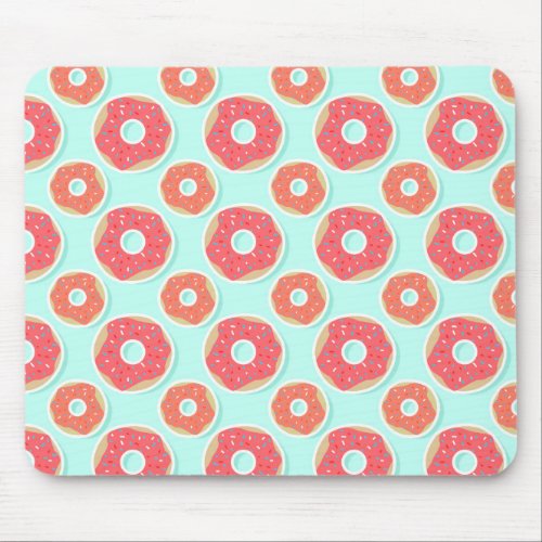 Doughnut Donut Pattern Pink and Blue Mouse Pad