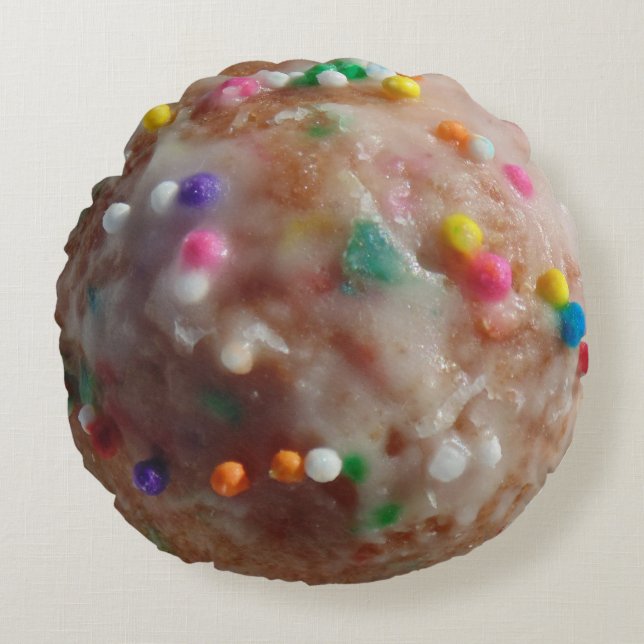 Doughnut hole with sprinkles with a nice glaze round pillow (Front)