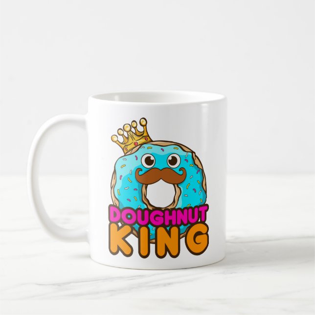 Doughnut King Donut Lover Men Boys Coffee Mug (Left)