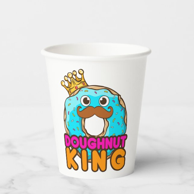 Doughnut King Donut Lover Men Boys Paper Cups (Front)