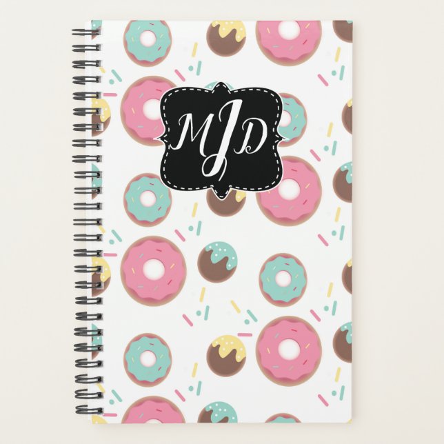 Doughnut Monogram Bakery Sprinkle Donut Planner (Front)