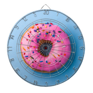 Doughnut photo blue and pink modern Dartboard