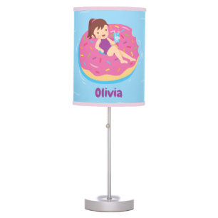 Doughnut Pool Float Girls Room Decor Table Lamp