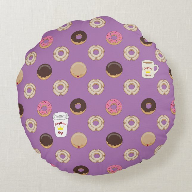Doughnut Royalty Round Pillow (Back)