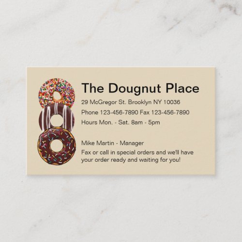 Doughnut Shop Design Business Card