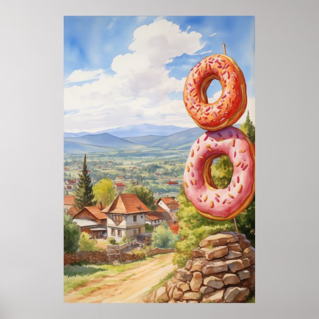 Doughnut Village Sign Rustic (Front)