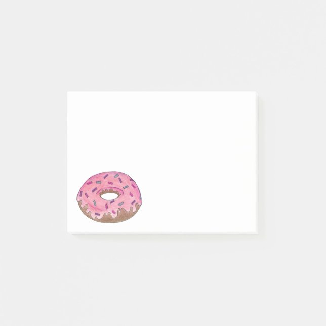 Doughnut w/ Sprinkles Breakfast Food Donut Post-It Notes (Front)