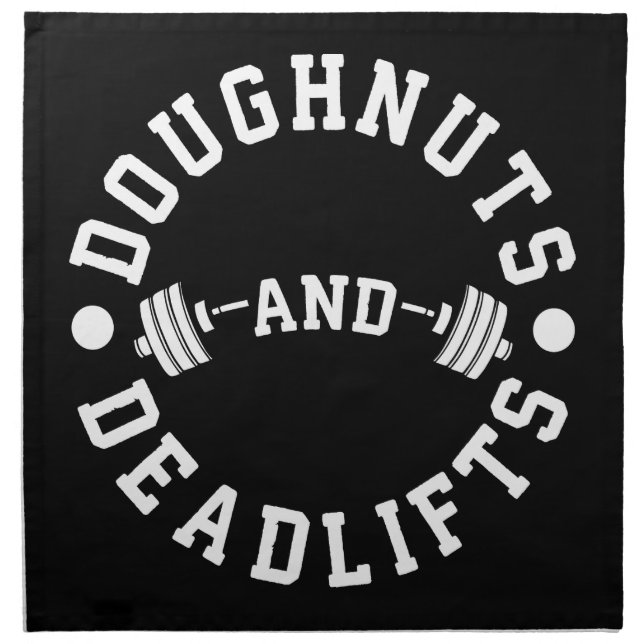 Doughnuts and Deadlifts - Carbs - Funny Workout Napkin (Front)