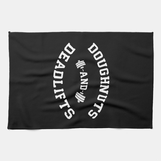 Doughnuts and Deadlifts - Funny Gym Workout Towel (Horizontal)