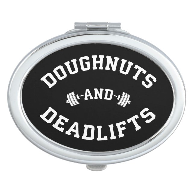 Doughnuts and Deadlifts - Funny Gym Workout Vanity Mirror (Front)